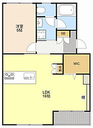 ノンパレイユ笠井 1LDKの間取図画像
