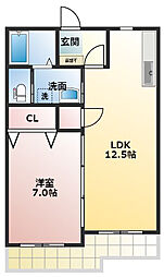 アルンイワタ 1LDKの間取図画像