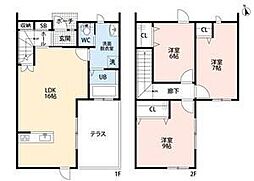 カーサ・フェリーチェ中泉 3LDKの間取図画像