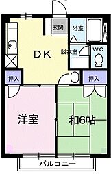 ハイムカミアラヤ 2DKの間取図画像