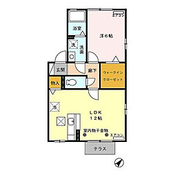 リビングタウン愛野南C 1LDKの間取図画像