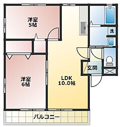 キアーロ2 2LDKの間取図画像