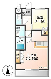 プランドール 1LDKの間取図画像