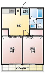 フォルテ 2DKの間取図画像