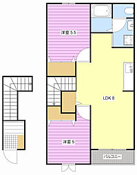 パル・ラステル 2LDKの間取図画像