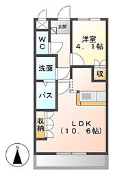 オリエンタルハイツ 1LDKの間取図画像