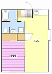 サンキョウハイツ 1LDKの間取図画像