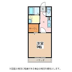アティ古西 2階1Kの間取り
