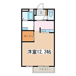 マ・メゾン19 1階1Kの間取り