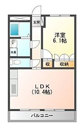 エポックシュー2番館 1LDKの間取図画像