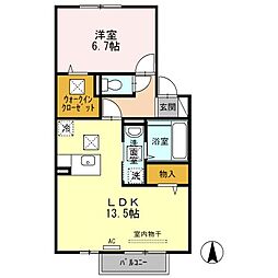 プレミオY 1LDKの間取図画像