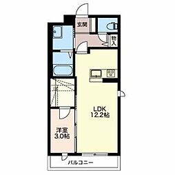ラフィーネ桐 1LDKの間取図画像