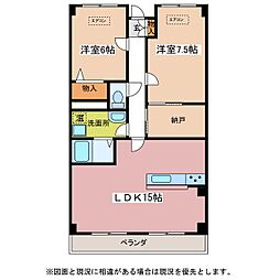 ツインマンション東和ウエスト 2SLDKの間取図画像