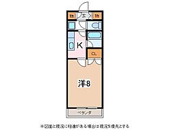 パークハイツ島内 1Kの間取図画像