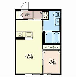 シャーメゾンT・N 1LDKの間取図画像