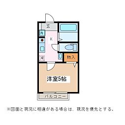 ミユキハウス 1Kの間取図画像