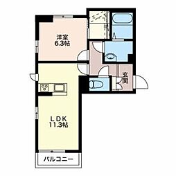 丸花見壱号館 1LDKの間取図画像