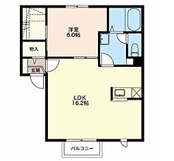 ラフレッサA 1LDKの間取図画像
