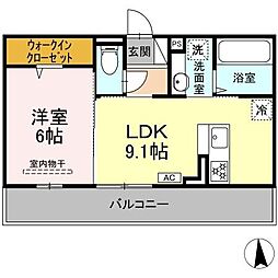 NEXUS D-ROOM笹部II 1LDKの間取図画像