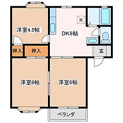 ユーリクレスA 3DKの間取図画像