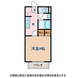 サープラスクレア 1Kの間取図画像