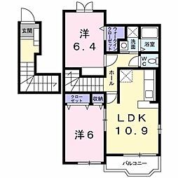 グランウエストA 2LDKの間取図画像