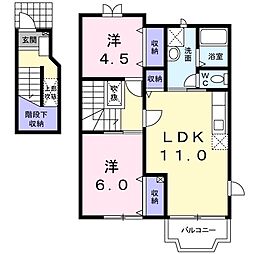 ラフィーネM1 2LDKの間取図画像
