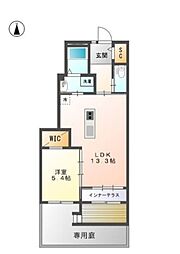 ソレアード・惣社 1LDKの間取図画像