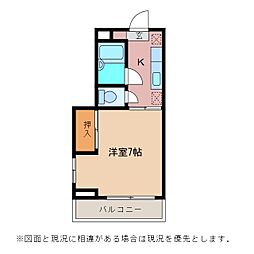 ヴィラ・ベルデ 1Kの間取図画像