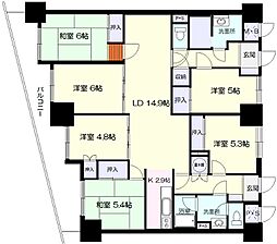 トーカンマンション不来方 6LDKの間取図画像