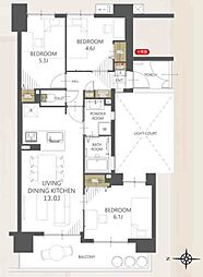 クリオ綱島十番館 3LDKの間取図画像