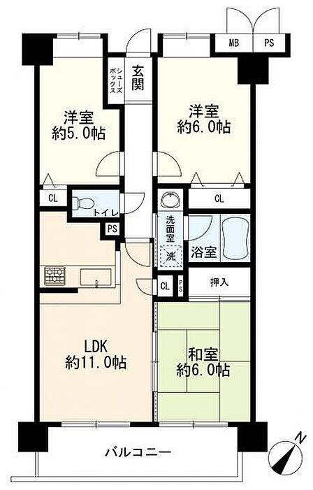 3LDK 間取り