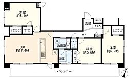 パティオ西横浜 3LDKの間取図画像