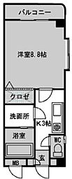 サンハイツ愛宕 1Kの間取図画像