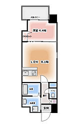 アンピールメゾン天神北 1LDKの間取図画像