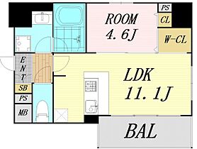 大阪府大阪市北区末広町（賃貸マンション1LDK・4階・41.37㎡） その2