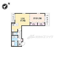 プリムローズ野村 3階1LDKの間取り