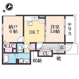 グリシーヌ　アビテ 1階2DKの間取り