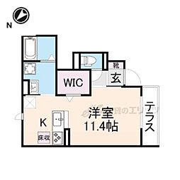 JR東海道・山陽本線 守山駅 徒歩12分の賃貸アパート 1階ワンルームの間取り