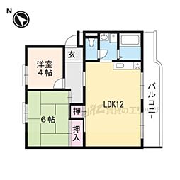 エクセルハイツ 2階2LDKの間取り