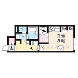 レオパレスM.S.M3 1Kの間取図画像