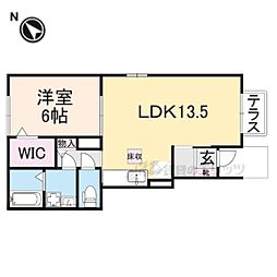 JR東海道・山陽本線 彦根駅 徒歩19分の賃貸アパート 1階1LDKの間取り