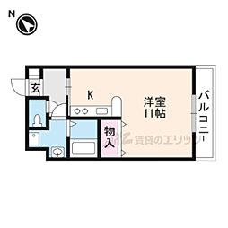 カーサソラーレ 3階ワンルームの間取り