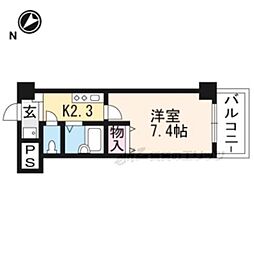 レイクヴュー堅田 1Kの間取図画像