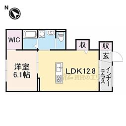メゾンベイリーフ 1LDKの間取図画像