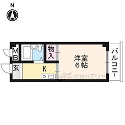 SAMSQUARE大津京 1Kの間取図画像