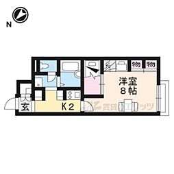 レオパレスグリーンリーフ 1Kの間取図画像
