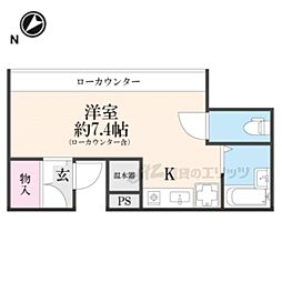 風異音素ビル ワンルームの間取図画像
