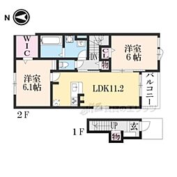 グランコンフリエ 2LDKの間取図画像