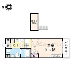 エアフォルク21 1Kの間取図画像